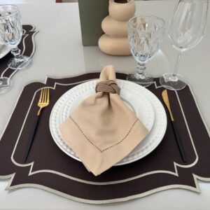 Lugar Americano Dupla Face Avelã - Marrom e Bege