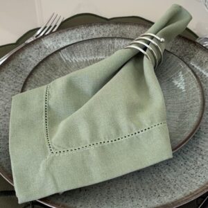 Guardanapo linho misto - verde malva