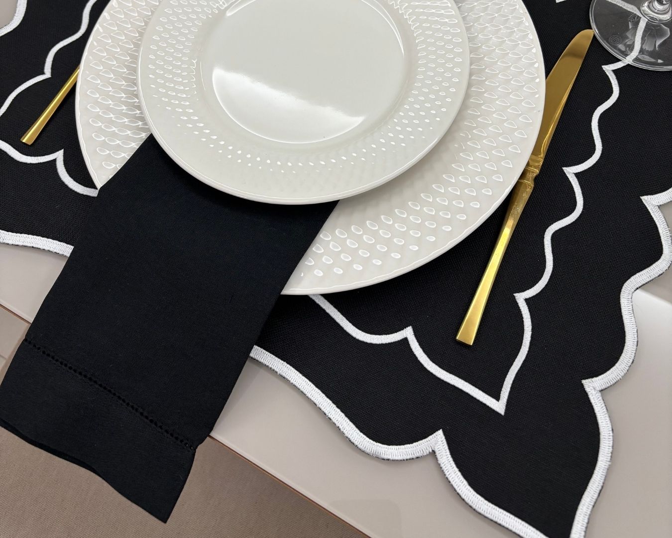 Guardanapo linho misto - preto - Imagem 2