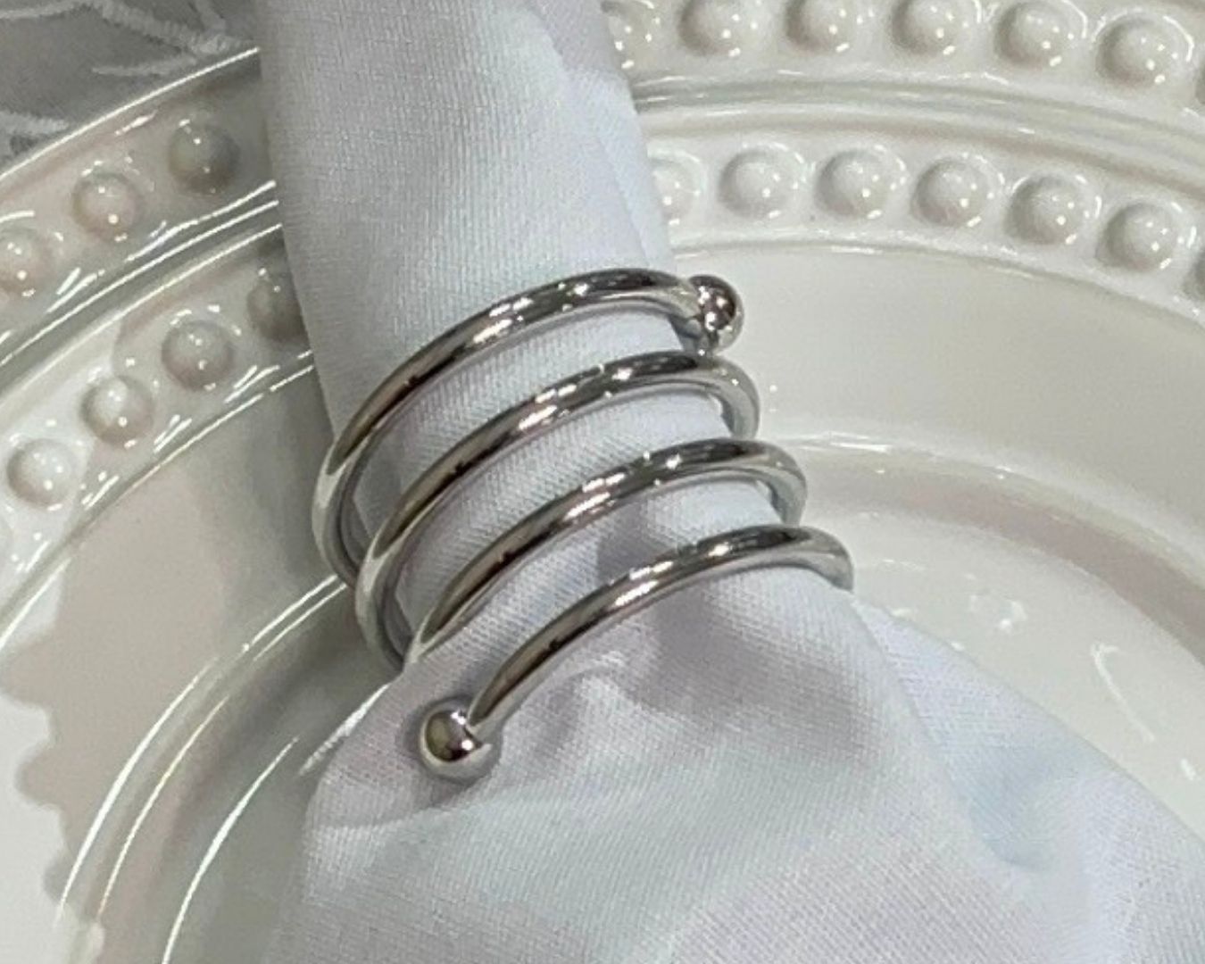 Porta Guardanapo Espiral Metal  - prata