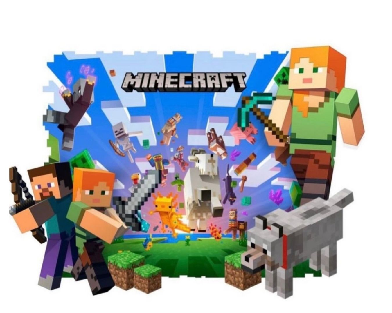 Lugar Americano Infantil 3D - 1 face - Minecraft