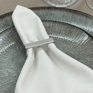 Porta Guardanapo Meia Lua Metal  - prata fosco