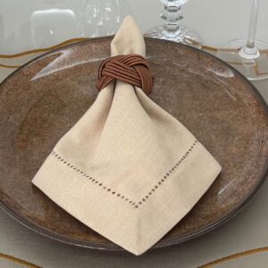 Guardanapo linho misto - bege mocha
