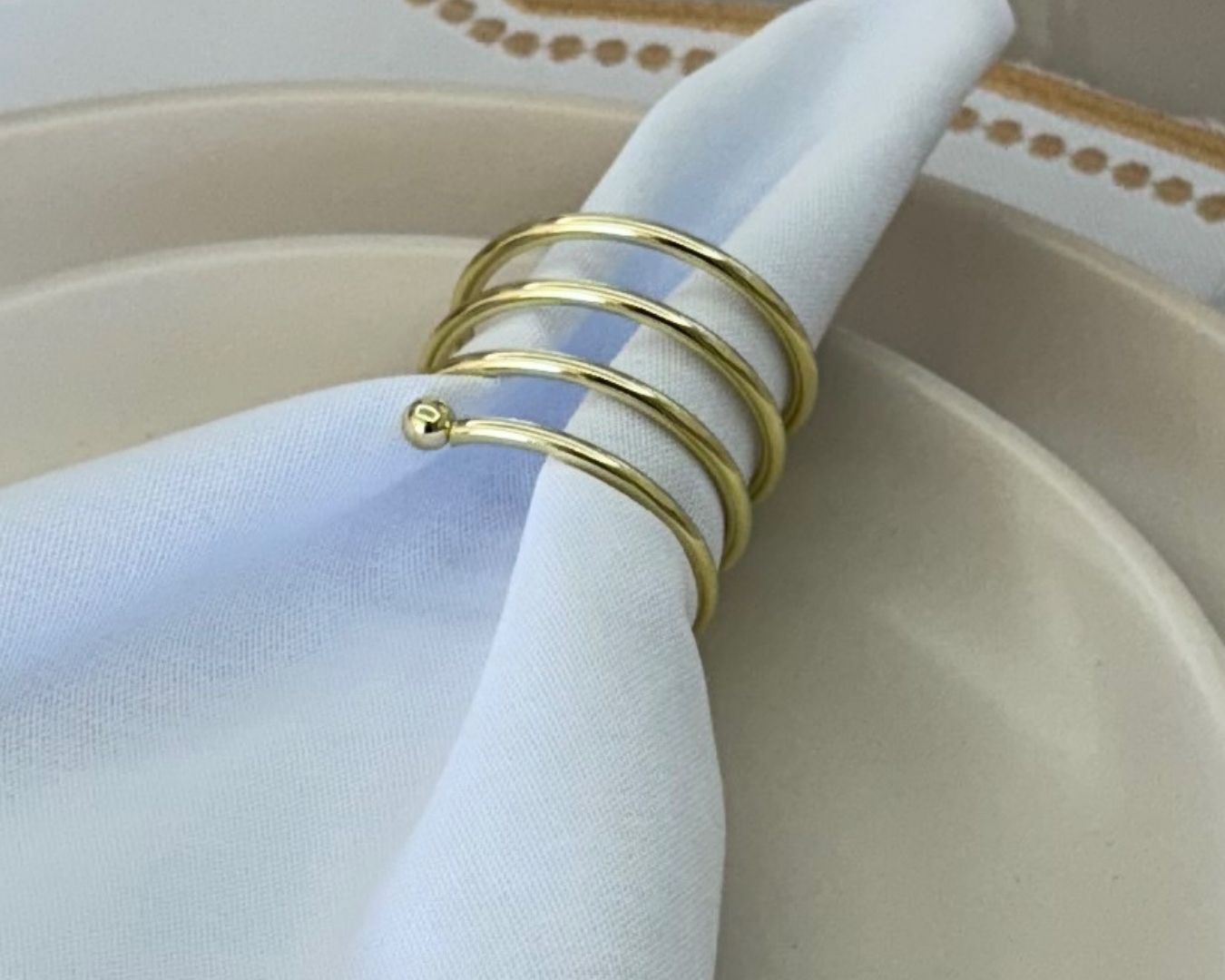 Porta Guardanapo Espiral Metal  - dourado