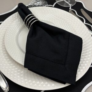 Guardanapo linho misto - preto