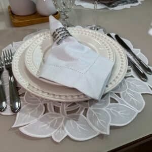 Lugar Americano Rechilieu Folhas   - branco