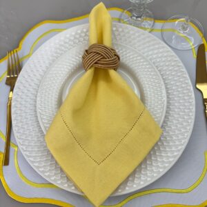 Guardanapo linho misto - amarelo claro