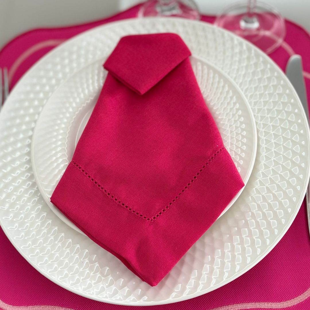Guardanapo linho misto - rosa pink