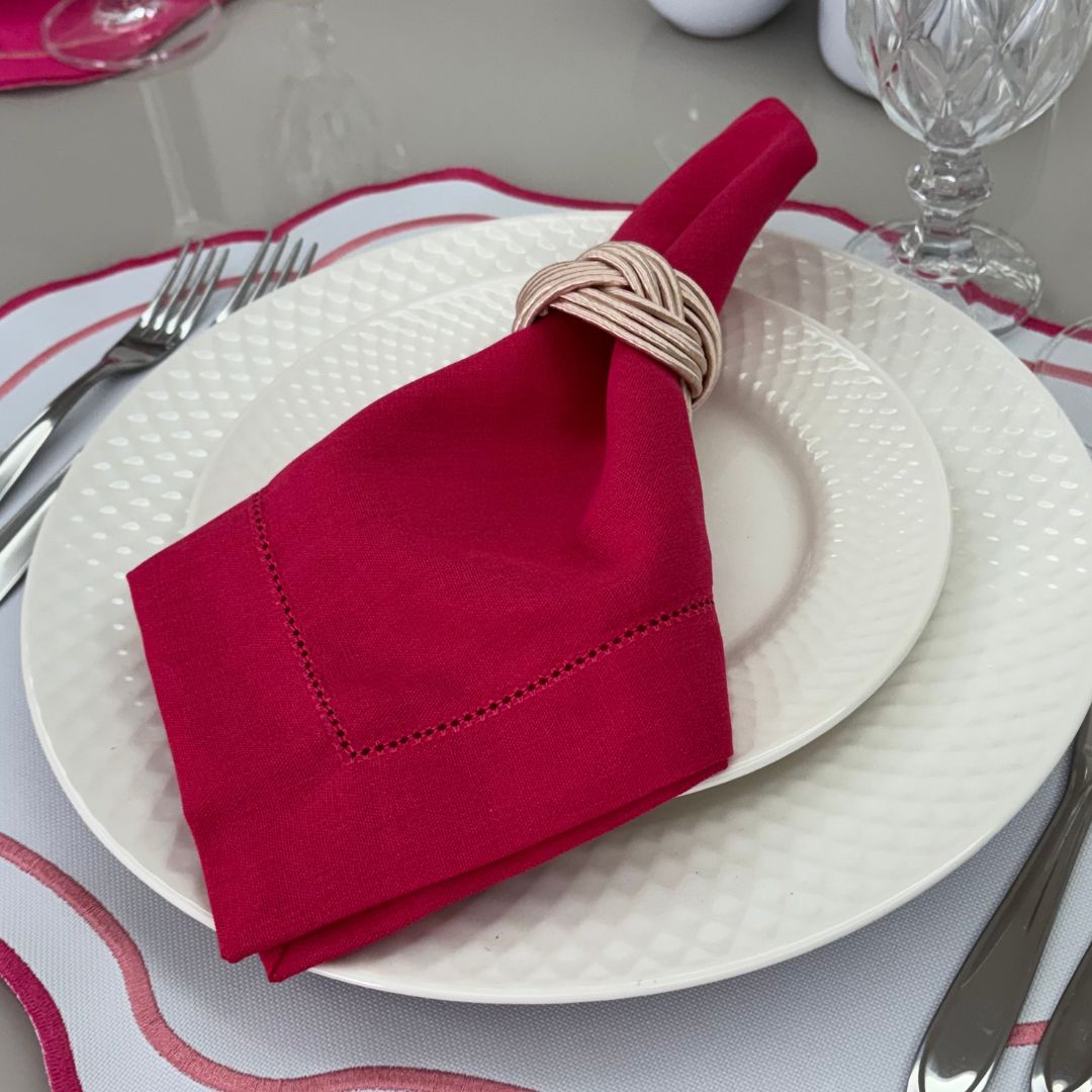 Guardanapo linho misto - rosa pink - Imagem 2