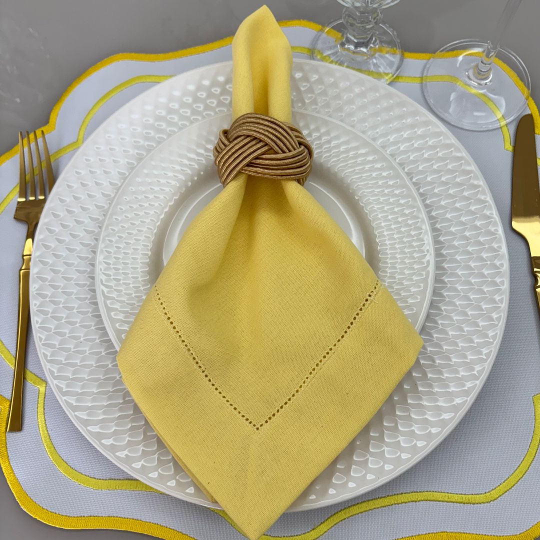 Guardanapo linho misto - amarelo claro