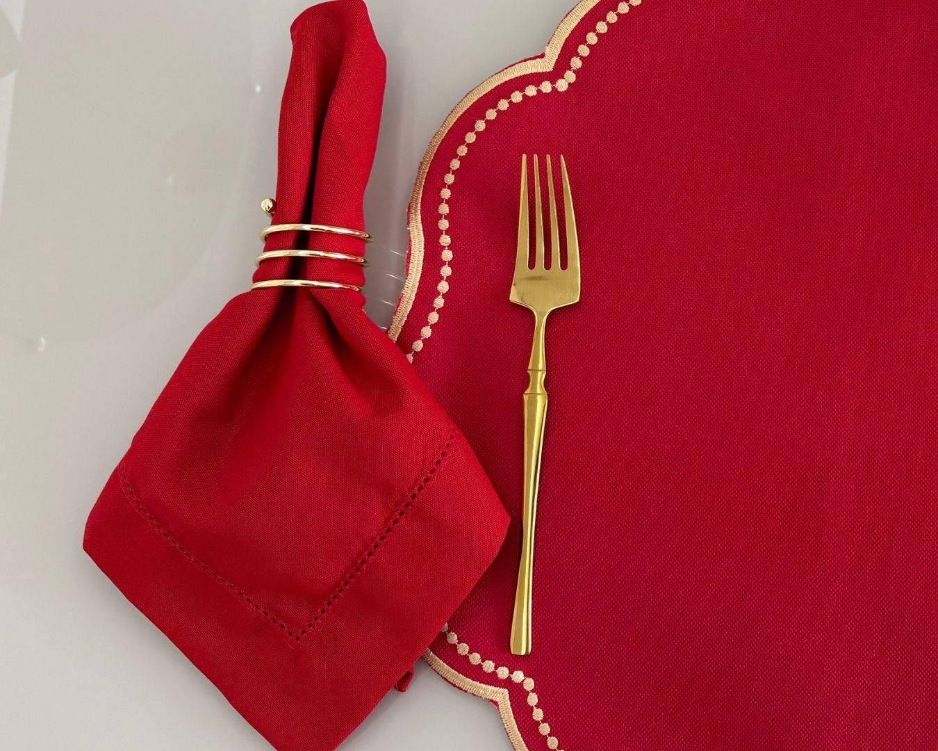 Guardanapo linho misto - vermelho