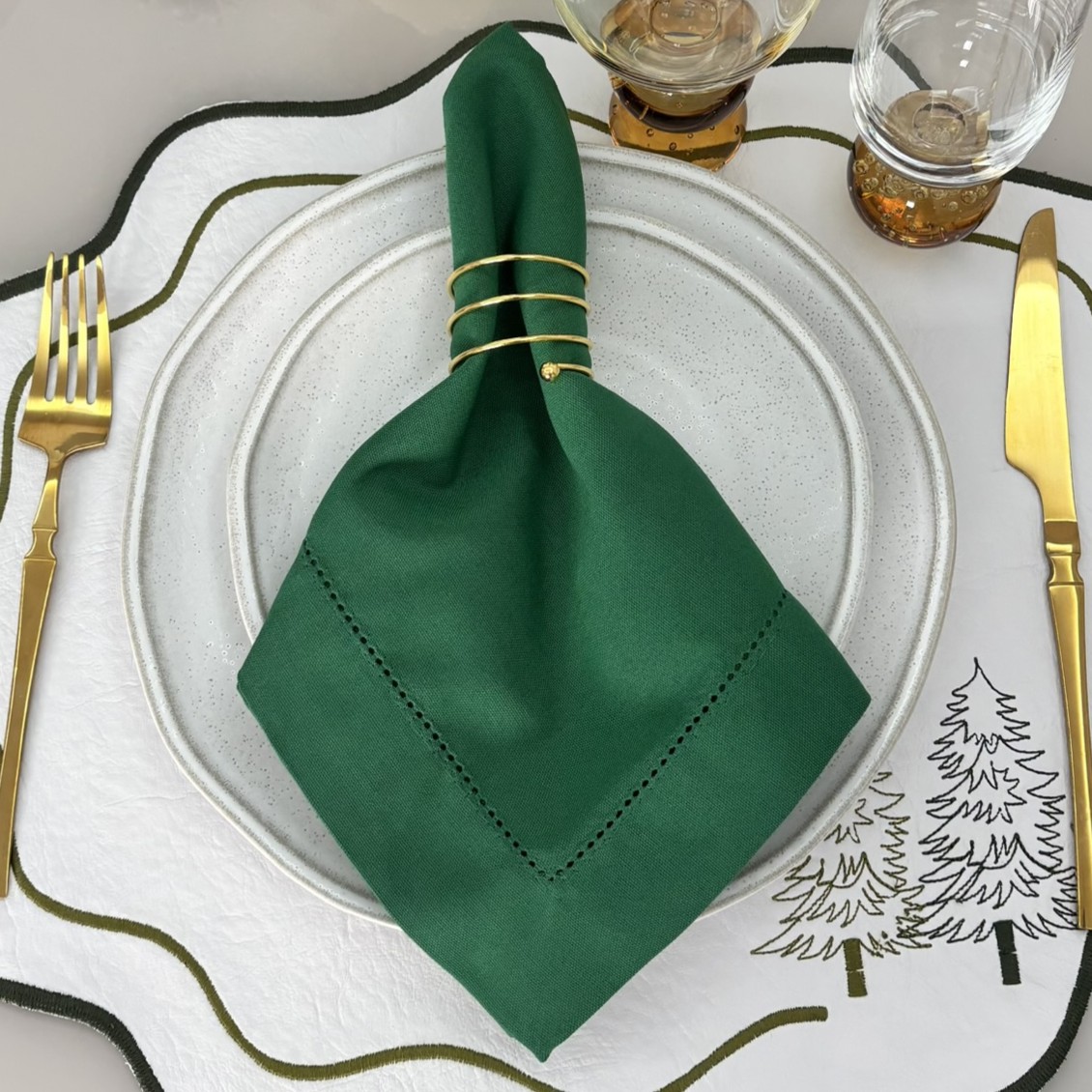 Guardanapo linho misto - verde bandeira