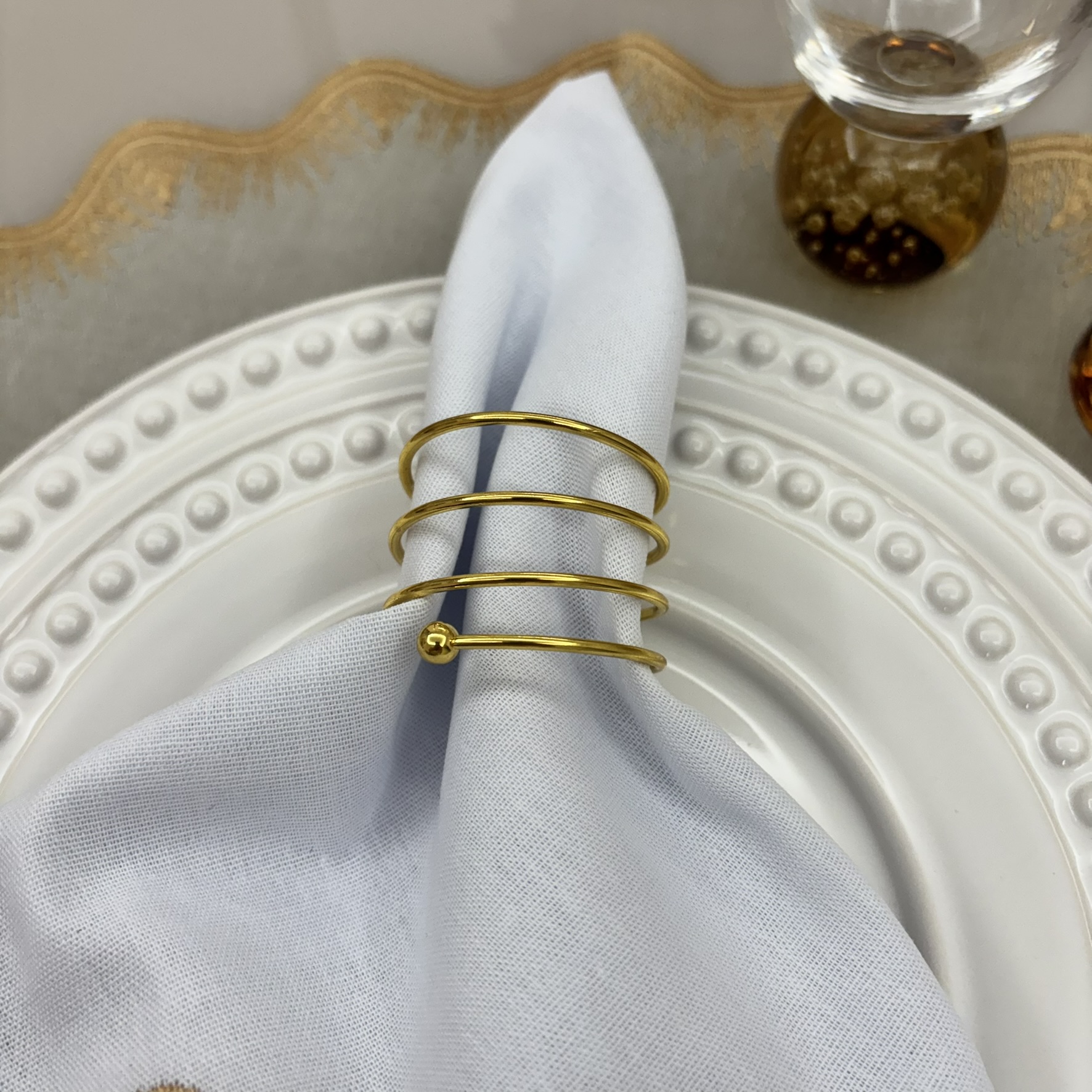 Porta Guardanapo Espiral Metal  - dourado